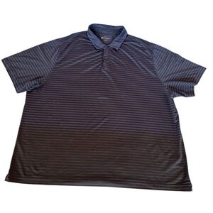 Glacier Performance Polo Shirt Men’s SZ XXL Short Sleeve Dark Blue Striped‎